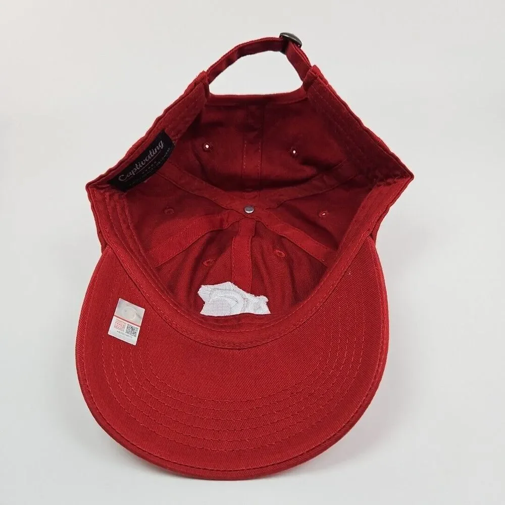 Washington State College WSC Cougars Red Baseball Cap Hat‎ Embroidered NCAA